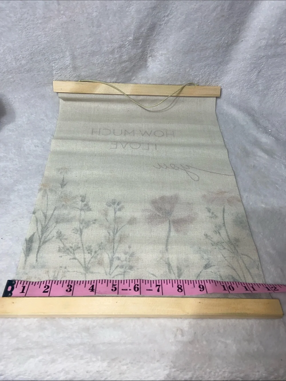 How Much I Love You Floral Wall Hanging - Cream and Pink